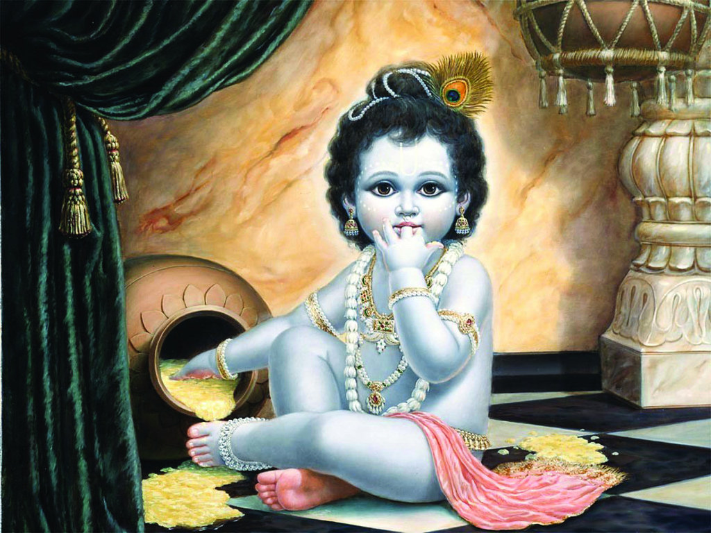 Lord Krishna eating butter Image source: https://www.flickr.com/photos/49083363@N04/4907184056/sizes/l